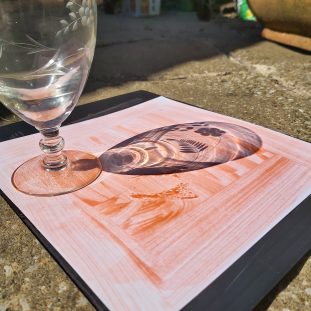 failed glass cyanotype